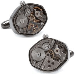 Gunmetal Watch Movement Cufflinks