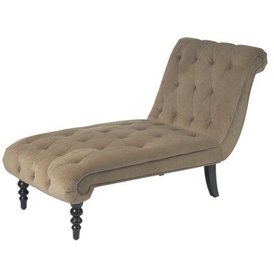 Office Star Curves Tufted Chaise Lounge Coffee Velvet CVS72-C27