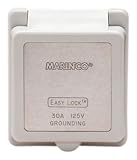 Marinco 304ELCB Marine 3-Wire Contoured Poly Locking Power Inlet Replacement Cap and Bezel (30-Amp, 125-Volt, Male)