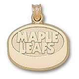 10kt Yellow Gold Toronto maple Leafs Puck