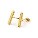 14k Yellow Gold Thick Bar Stud Earrings
