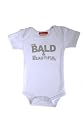 Babygags Bald and Beautiful Bodysuit in White 0-3 Months