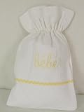 Yellow Ric Rac-Bebe Design Baby Bottle Warmer Bag in French Waffle Weave
