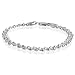 Sterling Silver Braided Snake Chain w/ Diamond Cut Beads Bracelet 7.5
