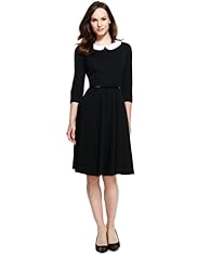 M&S Collection Detachable Peter Pan Collar Skater Dress with Belt