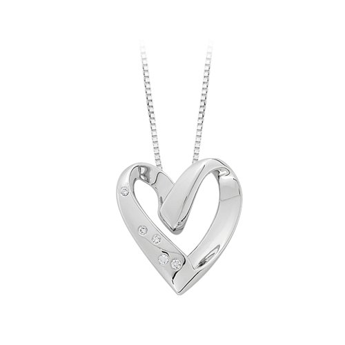 Click here for Platinum 1/10 ct. Diamond Heart Slide Pendant with... prices
