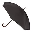 Shedrain, Traditional Wood Shaft Stick Umbrella, Black