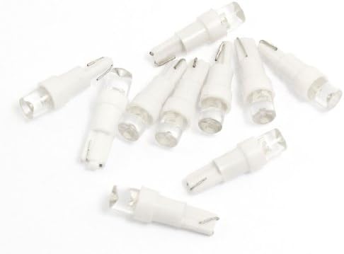 10pcs Replacing Part T5 White LED Bulb Dashboard Guage Wedge Light for Auto