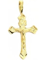 14K Gold Crucifix Religious Pendant Cross