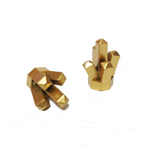 Lego Parts: Rock 1 x 1 Crystal "5-Point" (PACK of 2 - Metallic Gold)