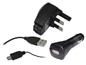 iTALKonline USB Car Mains Multi Charger Adapter Pack For BlackBerry: 7100t, 7100v, 7100x, 7130v, 7230, 7290, 8100 Pearl, 8110 Pearl, 8120 Pearl, 8130 Pearl, 8300 Curve, 8310 Curve, 8320 Curve, 8700f, 8700g, 8707v, 8800 Pearl, 8820, Bold