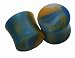 UV -Active Resin Batik Plug in Yellow and Blue, in 00g (Gauge), Sold Individually