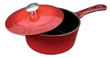 Sante Sauce Pan with Lid, Enamel Cast Iron With Non Stick Interior