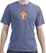 PSYCHEDELIC PEACE 100% Cotton Pigment Dyed Adult T-shirt - Night Blue Color