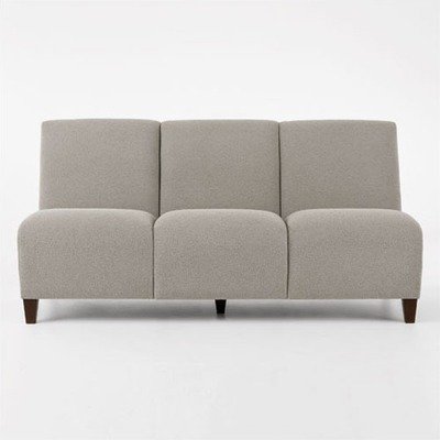 Siena Series Armless 3 Seat Sofa Finish: Black, Material: Essex Navy Fabric