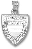 Harvard Crimson Solid Sterling Silver JFK School Of Government Shield Pendant