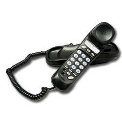 Cortelco ITT-6150-BK Trendline Black Slimline Corded Phone w/ Ringer Light