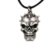 Skull with Spikes Pendant - Pewter - 1'' Height Skull with Spikes Pendant - Pewter - 1'' Height