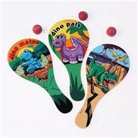 Dinosaur Paddle Balls - Pack of 12