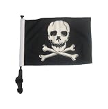Pirate / Jolly Roger Golf Cart Flag with Ez On and Off Bracket