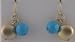 Gold and Aqua Spheres Earrings