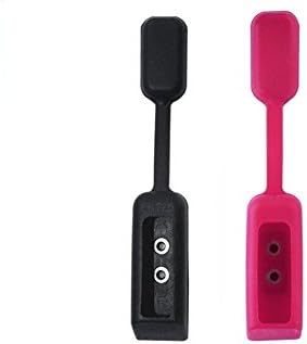 Cherrylee® Smart Silicon Fastener Replacement Clasp Strap Fits for Fitbit Flex Bracelet Sports Monitor Sleep Tracker Wristband (Black & Rose-carmine)