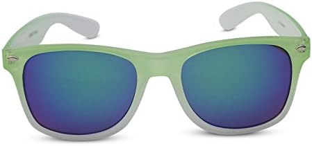 Bright Neon Gradient Frame w/ Mirror Lens Wayfarer Sunglasses