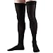 Truform 20-30 mmHg Compression Stockings for Men and Women, Thigh High Length, Dot Top, Closed Toe, Black, X-Large