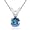 14K White Gold Round Blue Diamond Solitaire Pendant (3/5 ctw)