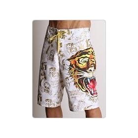 Ed Hardy Man Tiger Boardshorts White