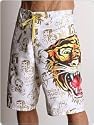 Ed Hardy Man Tiger Boardshorts White