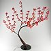 Lighted Bonsai Plum Tree with Base, 60 White LEDs, Plug-In, Pink
