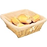 Wicker Basket with Removable Cloth Square - 100x230x230mm - ideal as a fruit bowl or bread basket offering great table presentation