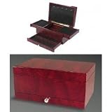 Jewelry Box Anti-Tarnish Rosewood Finish Compact (Rosewood) (4 3/4H x 10L x 6 1/2D)