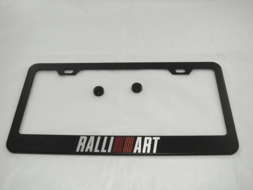 Mitsubishi Ralliart Black License Plate Frame with Cap