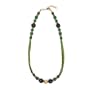 Glass and Brass Beads Green Necklace "Top Glass Necklace [Green/Light Green]" -Fair Trade Gifts