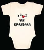I Love My Grandma 100% organic unbleached cotton baby grow – 6-12 months: baby clothes for grandma