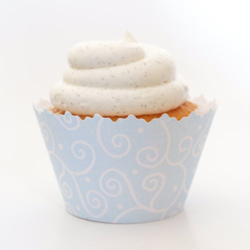 Pastel Blue & White Swirls Cupcake Wrappers - Set of 12 - Liners a Great Decoration At Boy Baby Shower