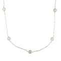 14k Gold over Silver Prehnite Beaded Necklace - 46"