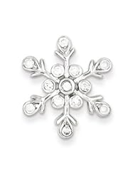 CZ Snowflake Pendant-Sterling Silver CZ Snowflake Pendant