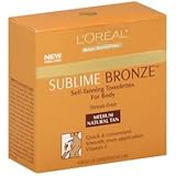 L'Oreal Paris Sublime Bronze Self-Tanning Body Towelettes, 6-Count (Pack of 2)