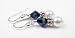September Sapphire Sterling Silver Swarovski Crystal Beaded Birthstone Pearl Drop Earrings
