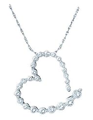 1 cttw 14k White Gold Diamond Journey Of Love Heart Necklace (Real Diamonds: 1 cttw), 18"