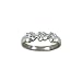 T35R515--Sterling Silver Hawaiian Jewelry Triple Plumeria Ring with CZ