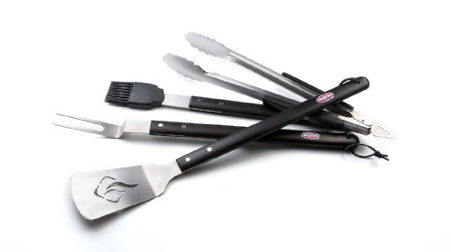 Kingsford 4-Piece Texas BBQ Tool Set, Spatula, Tongs, Fork and Basting Brush