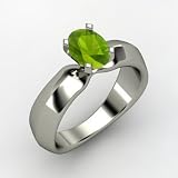 Oval Peridot Ring in 14K White Gold