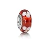 Pandora Damen-Bead  Sterling-Silber 925 Muranoglaskugel rot mit Blumen KASI 79622