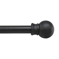 Kenney Cafe Window Curtain Rods, 28 to 48-Inch, Black