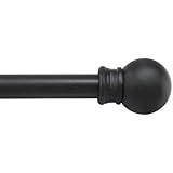 Kenney Cafe Window Curtain Rods, 48 to 84-Inch, Black