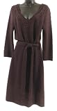 Couture Badgley Mischka Cashmere Sweater Dress Knit Belted $698 Brown L